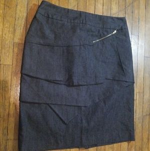 Larry Levine Stretch Layers Charcoal Skirt Size 6